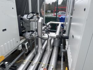 external pipework for building heating fully insulated and cladding supplied by Lagforce