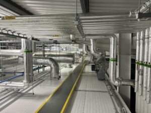Foil-faced insulation on ventilation ductwork and water services in Naas, Co. Kildare
